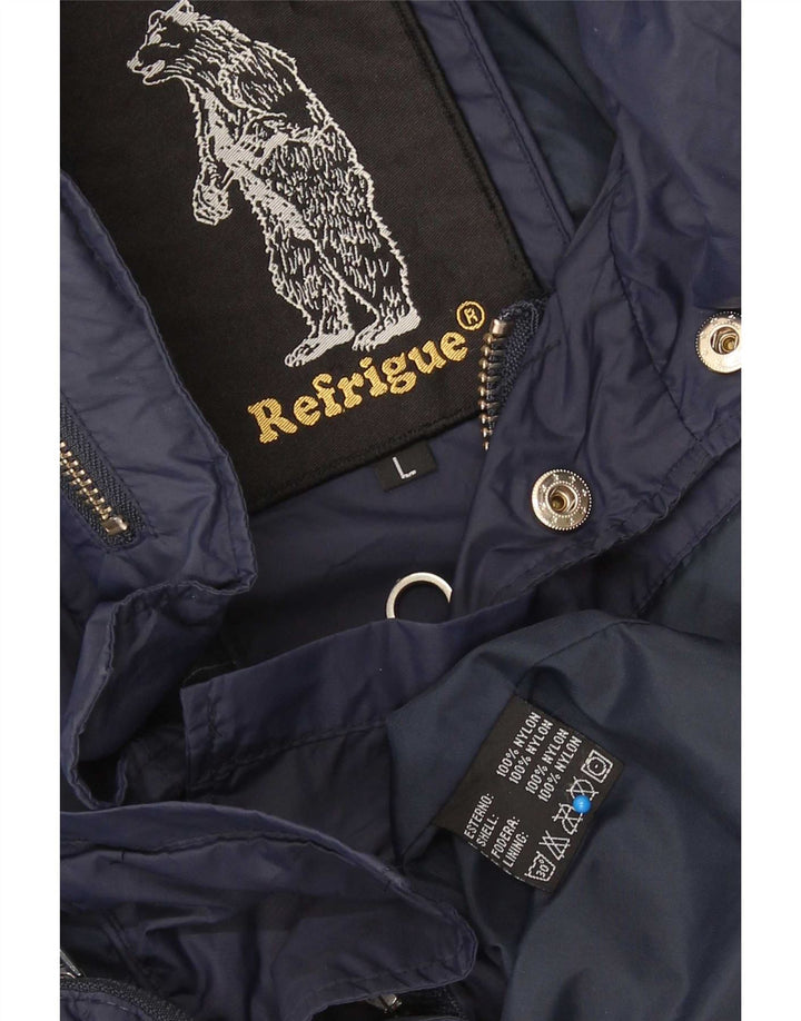 Refrigue Mens Utility Jacket UK 40 Large Tavy Blue Nylon