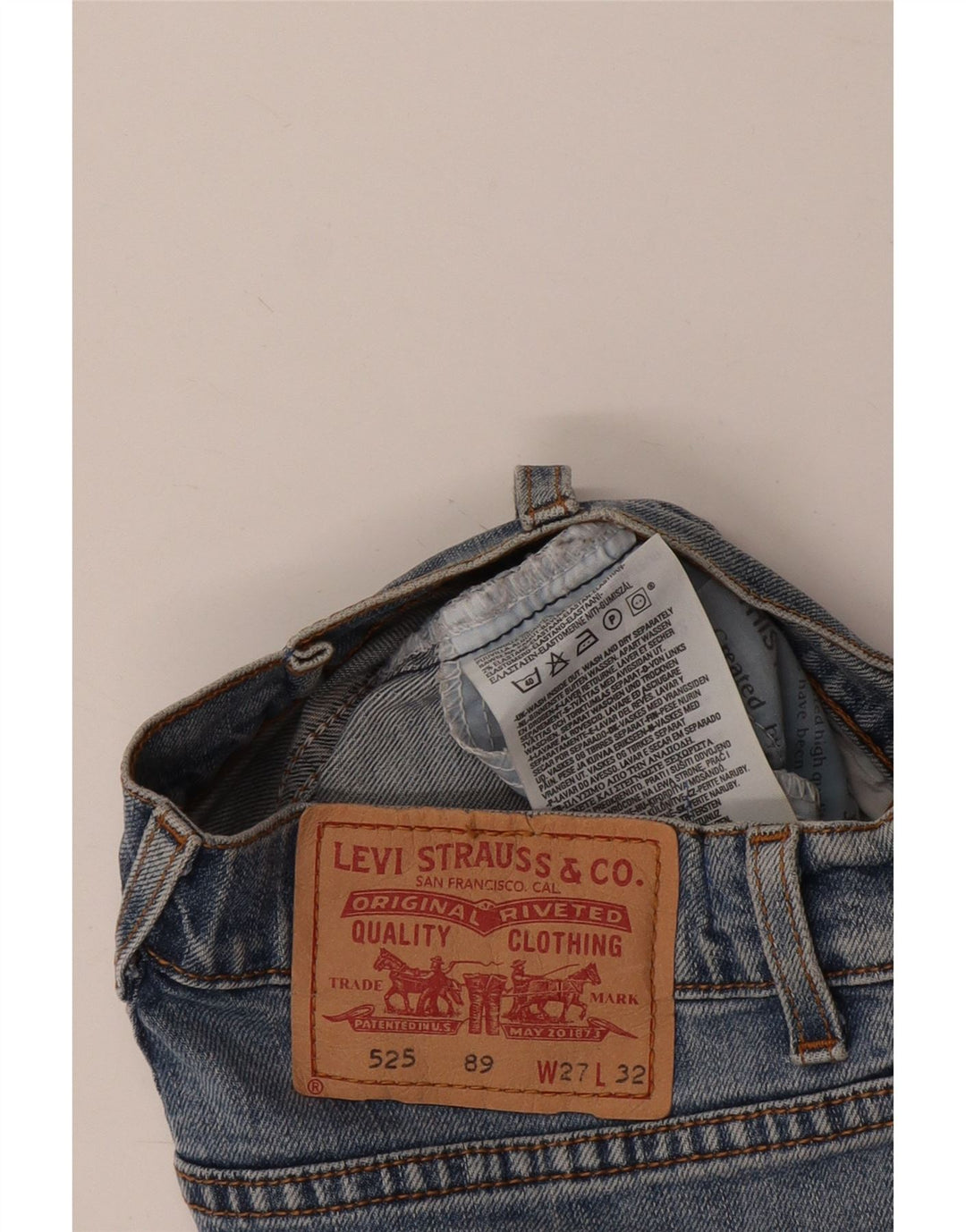 LEVI'S Ženske 525 Traper kratke hlače W27 Male plave pamučne