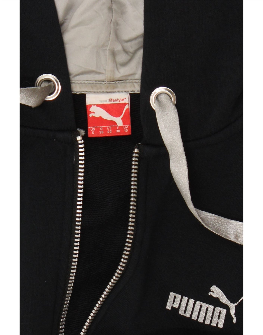 Puma ženski pulover s kapuljačom s patentnim zatvaračem UK 10 mali tamnoplavi