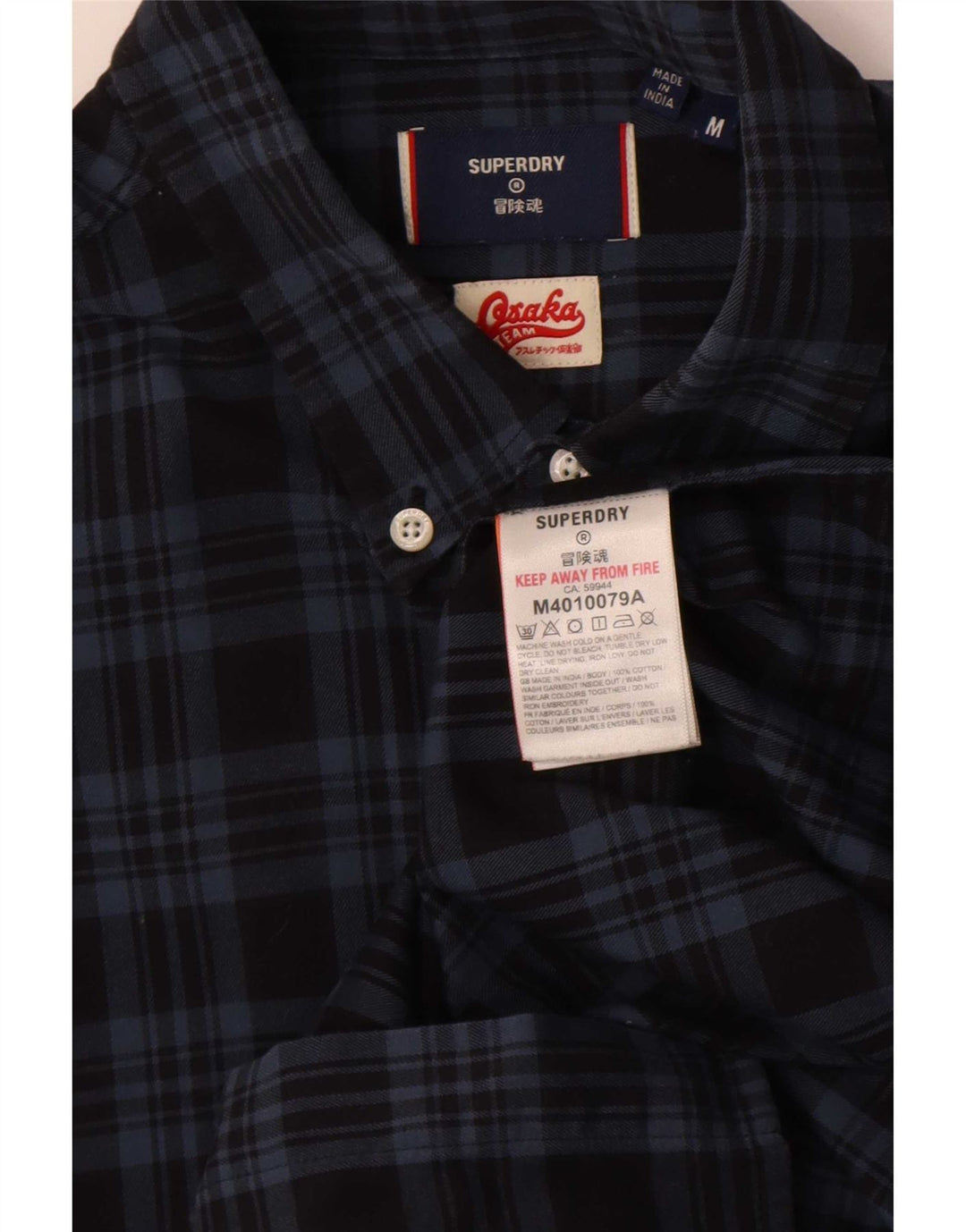 Superdry muška flanelska košulja srednje tamnoplave karirane boje