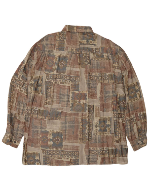 ANGELO LITRICO Muška košulja veličina 43/44 XL bež geometrijska viskoza Aztec