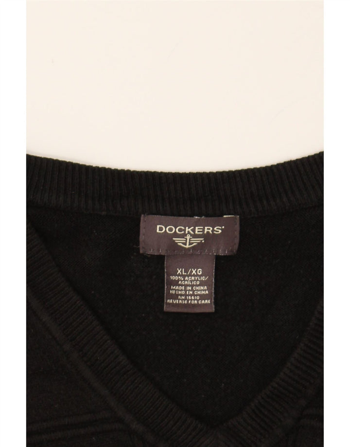 DOCKERS Mens Vest Tank Top XL Black Acrylic Vintage Dockers and Second-Hand Dockers from Messina Hembry 