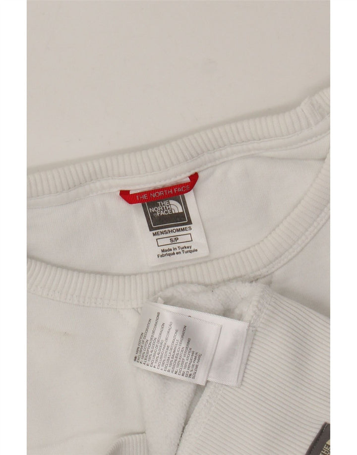 THE NORTH FACE Mens Graphic Sweatshirt Jumper Small White Cotton