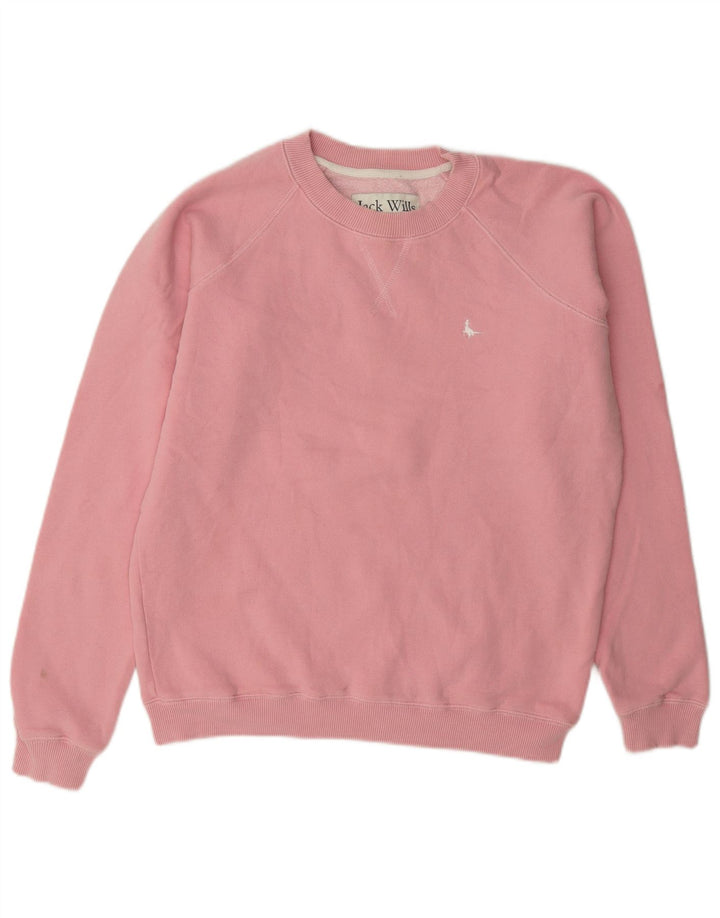 Jack Wills Ženska velika majica s kratkim rukavima UK 8 Mali ružičasti pamuk