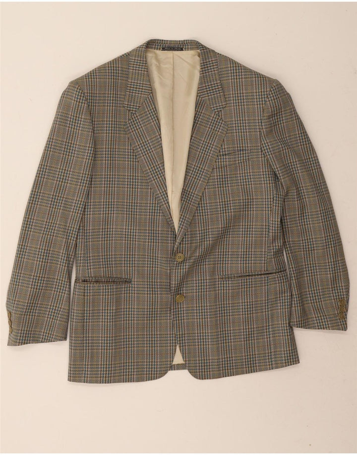 Prandina muška jakna sako s 2 gumba UK 40 Large Green Houndstooth Nova vuna