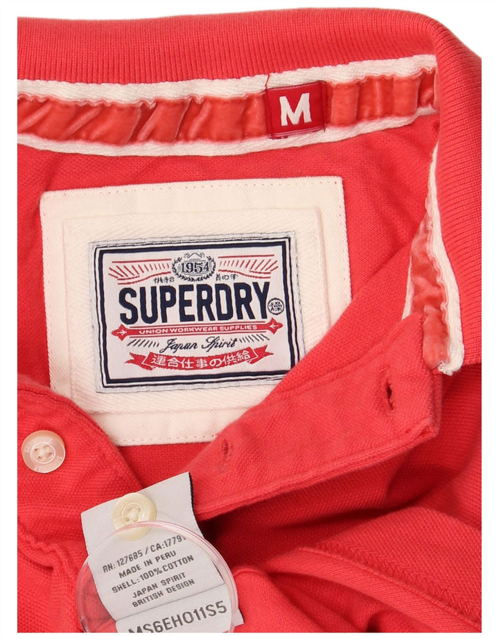 SUPERDRY muška polo majica srednje crvene pamučne boje