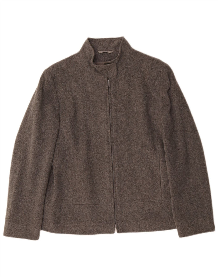 Marks & Spencer ženska prevelika bomber jakna UK 10 Mala siva vunena