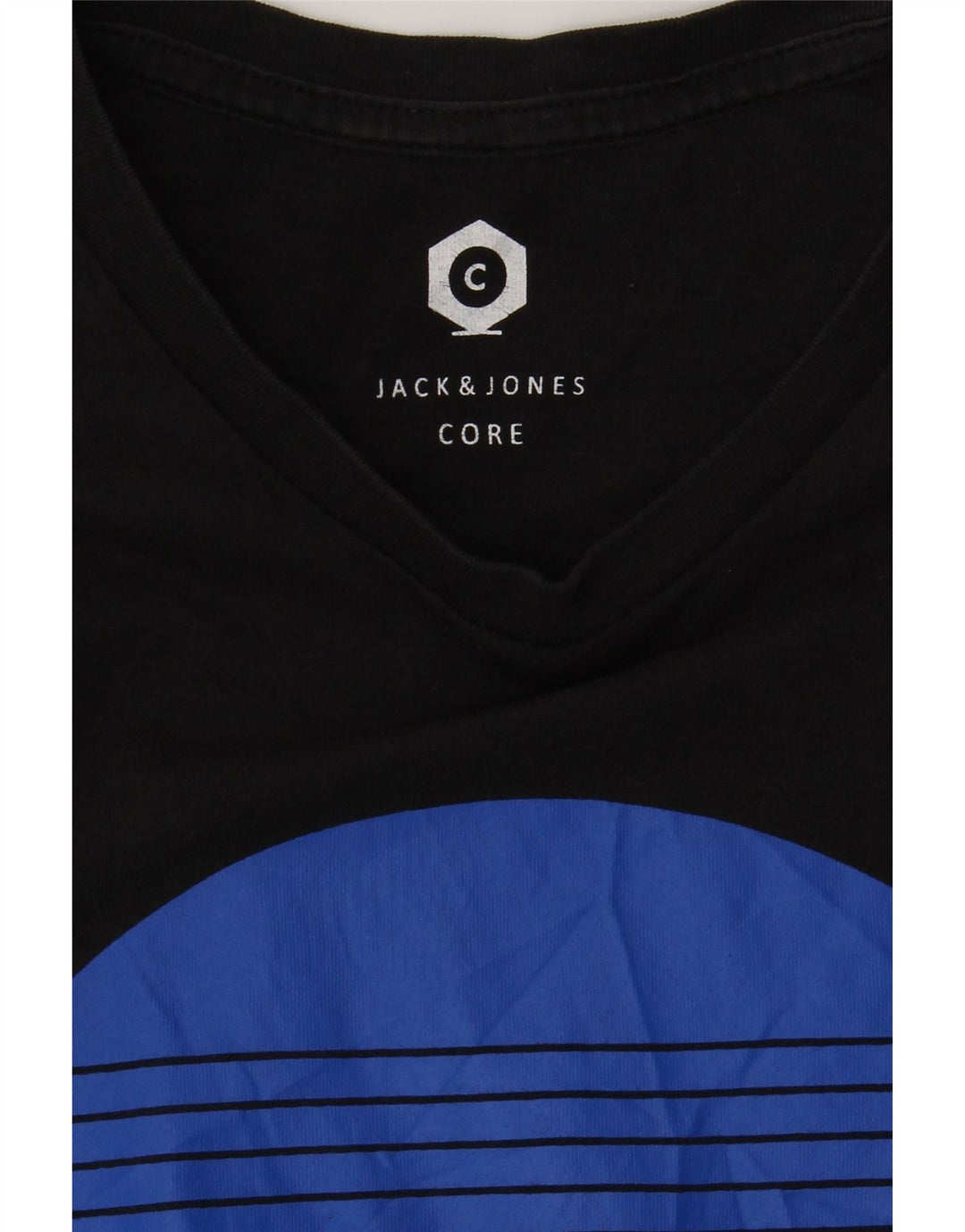 JACK & JONES Mens Graphic T-Shirt Top Medium Black Cotton Vintage Jack & Jones and Second-Hand Jack & Jones from Messina Hembry 