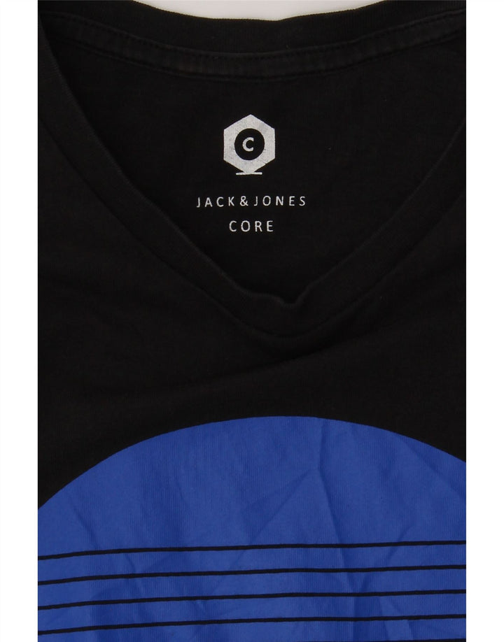 JACK & JONES Mens Graphic T-Shirt Top Medium Black Cotton Vintage Jack & Jones and Second-Hand Jack & Jones from Messina Hembry 