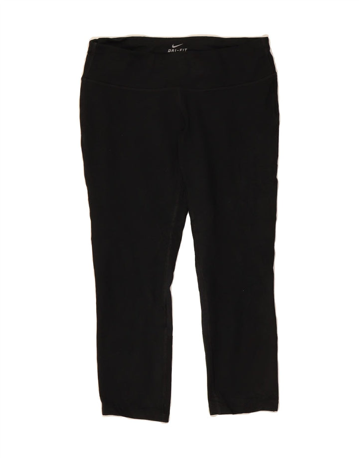 NIKE Womens Dri Fit Tracksuit Trousers UK 12 Medium  Black Polyester Vintage Nike and Second-Hand Nike from Messina Hembry 