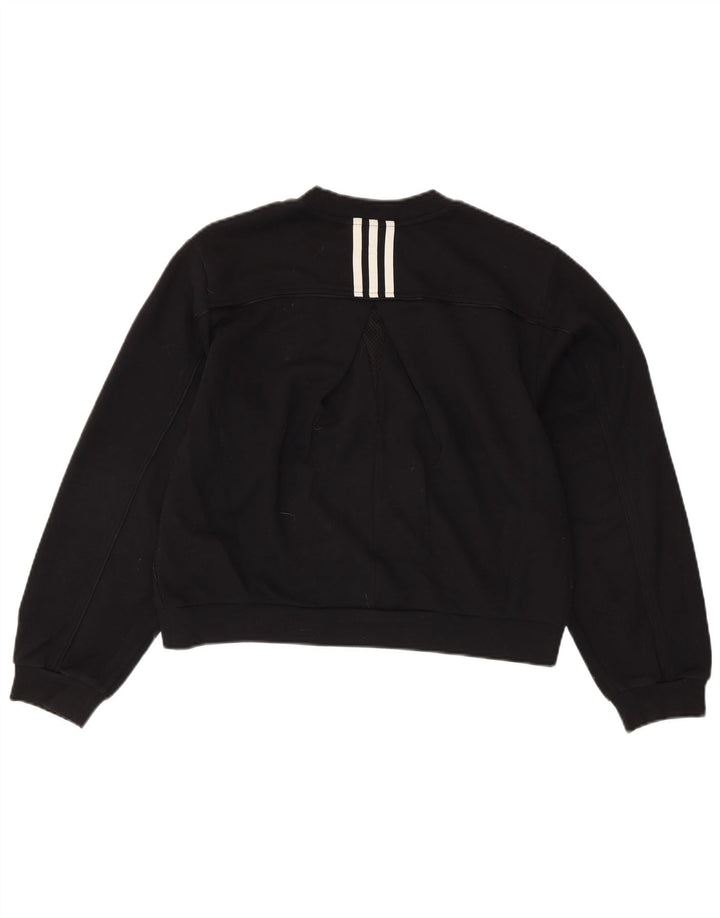ADIDAS Ženska kratka prekomjerna majica s kratkim rukavima UK 8/10 Mala crna