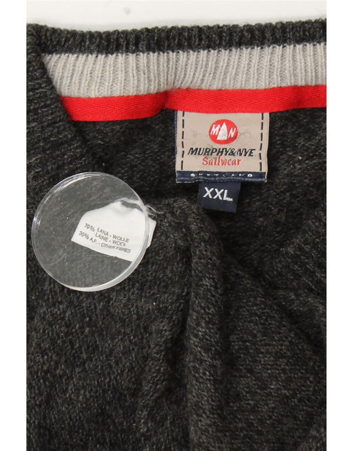 MURPHY & NYE Muški džemper s V-izrezom 2XL crna vunena