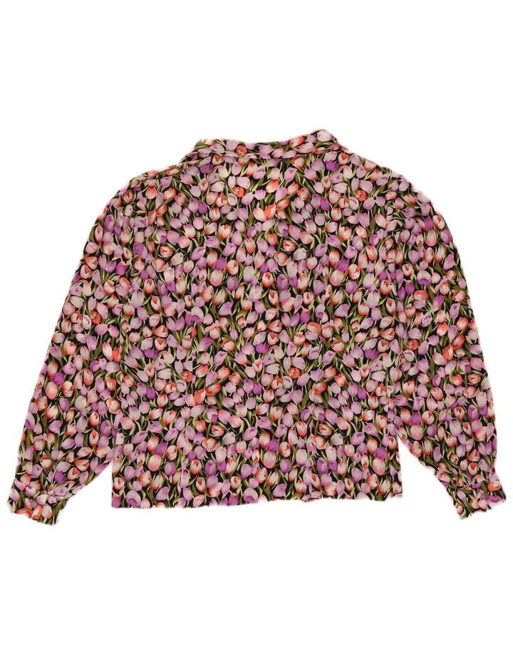 Vintage ženska košulja bluza UK 12 srednje raznobojna cvjetna