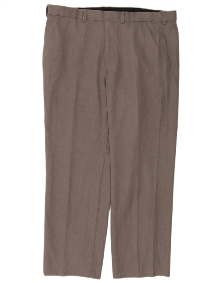 Marks & Spencer muške ravne chino hlače W38 L28 sivi poliester