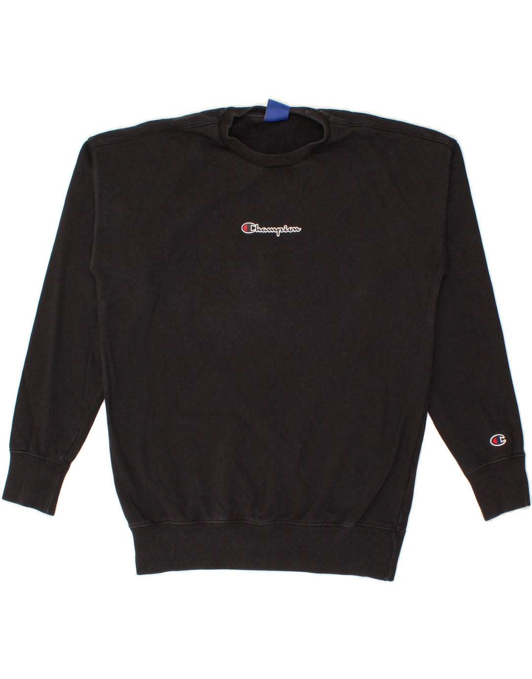 CHAMPION Mens Graphic Sweatshirt Jumper Small Navy Blue Cotton Vintage Champion and Second-Hand Champion from Messina Hembry 
