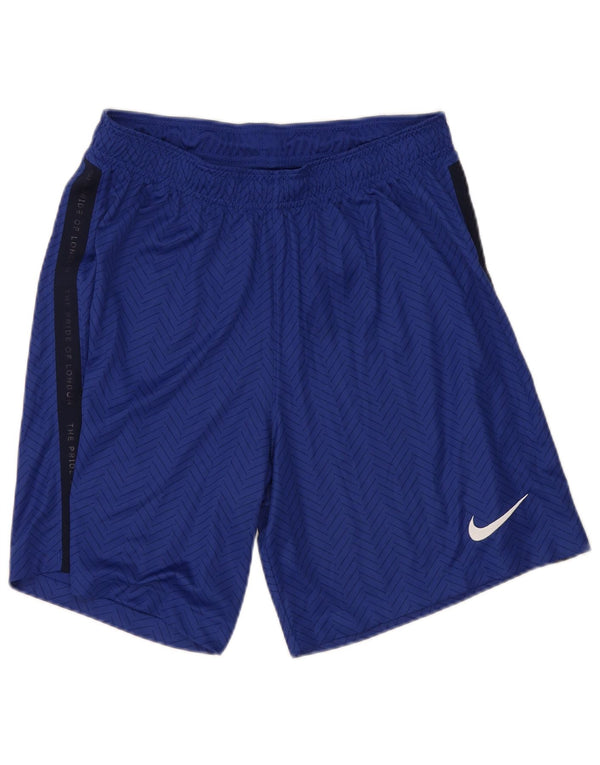 Nike Mens Dri Fit Graphic Sport Shorts Large Blue Colourblock Poliester