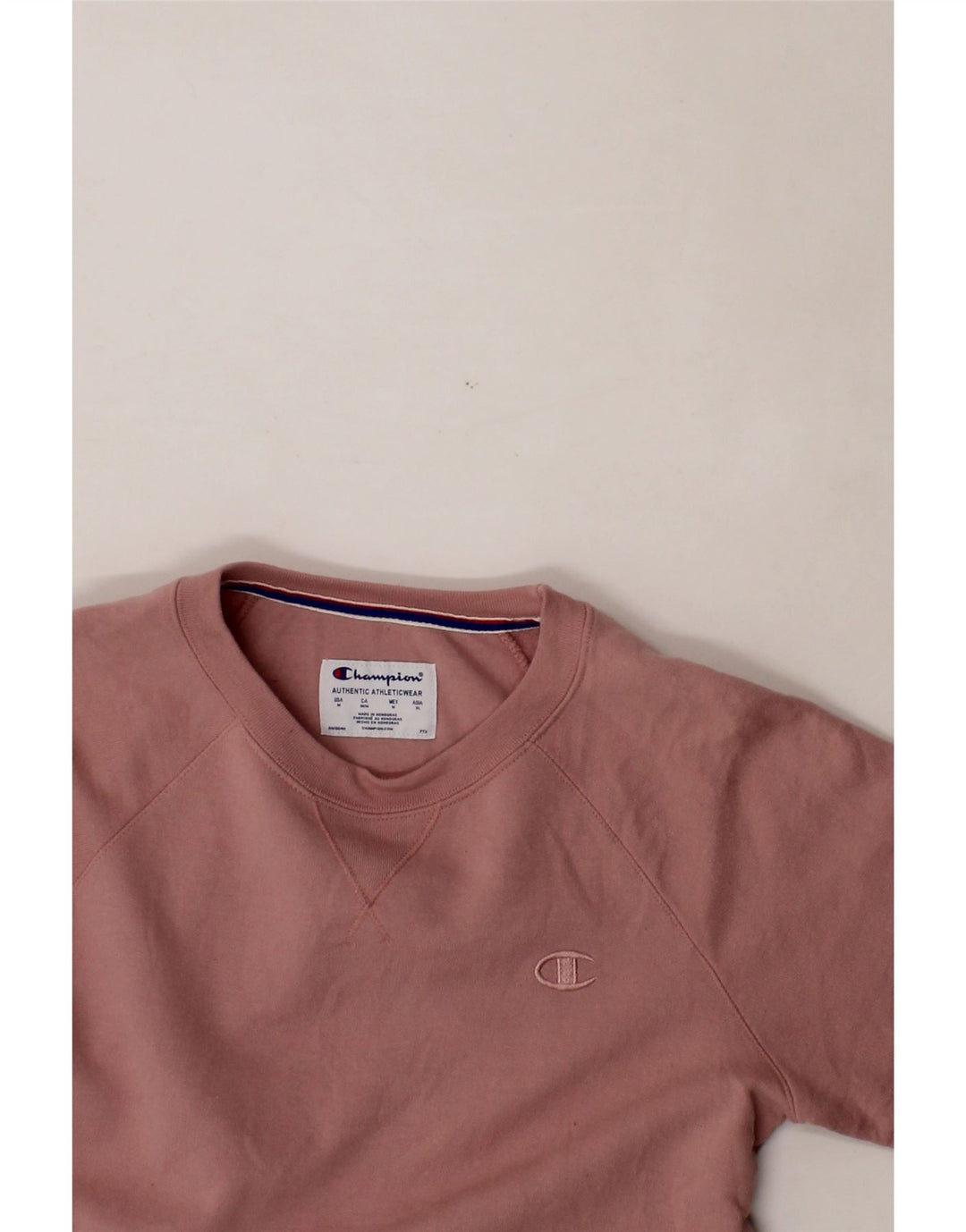 CHAMPION Womens Sweatshirt Jumper UK 14 Medium Pink Polyester Vintage Champion and Second-Hand Champion from Messina Hembry 