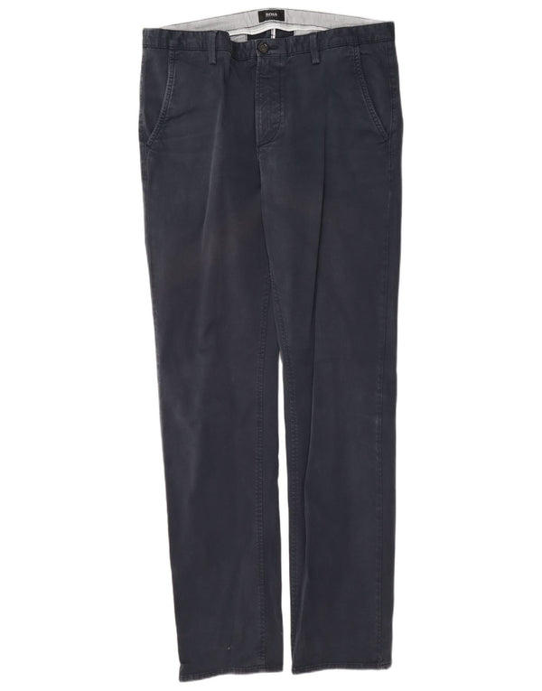 Hugo Boss muške ravne chino hlače EU 50 velike W34 L33 tamnoplavi pamuk