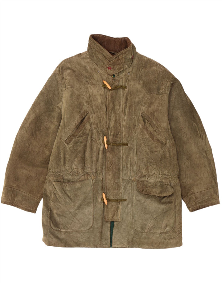 Vintage ženski duffle kaput od antilopa UK 42 XL kaki boje