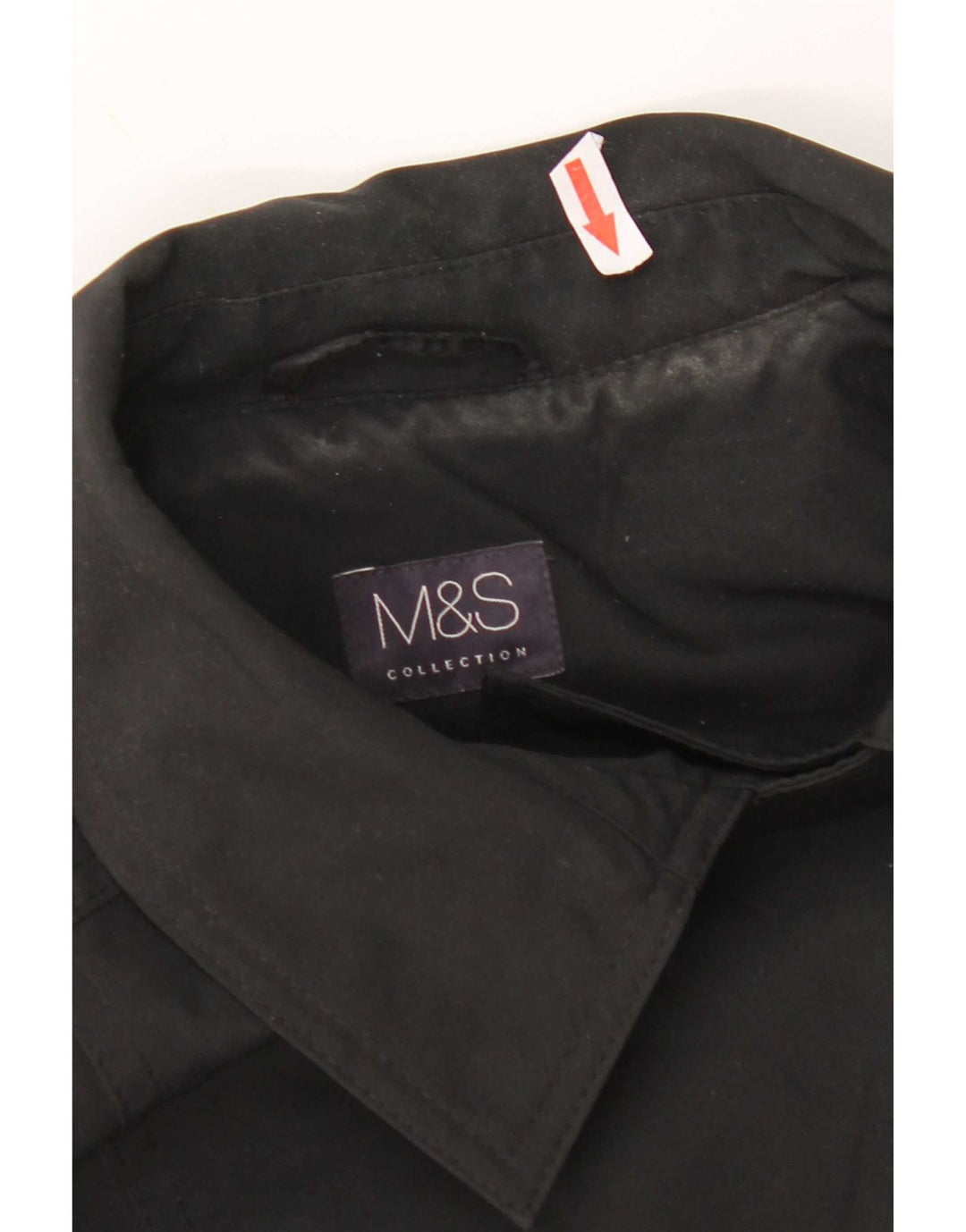 Marks & Spencer ženski trenč kaput UK 16 veliki crni poliester