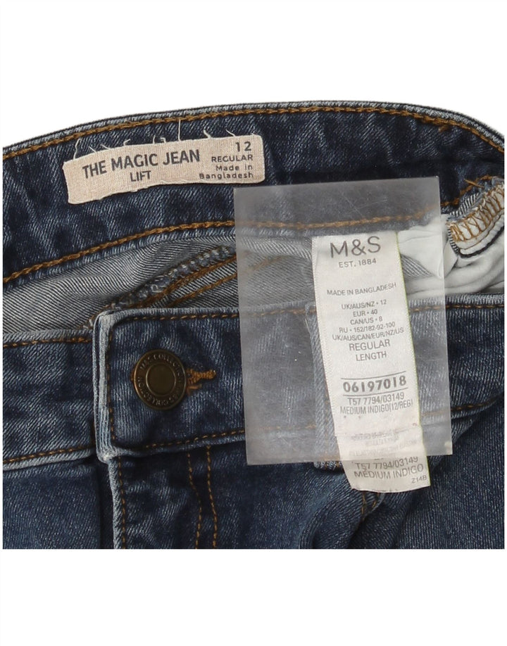 Marks & Spencer Ženske Regular Slim Jeans UK 12 Srednje W30 L28 Plavi pamuk
