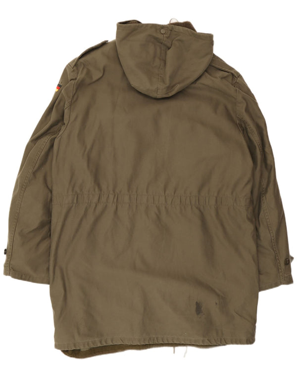Vintage muška vojna parka jakna s kapuljačom UK 40 Large kaki