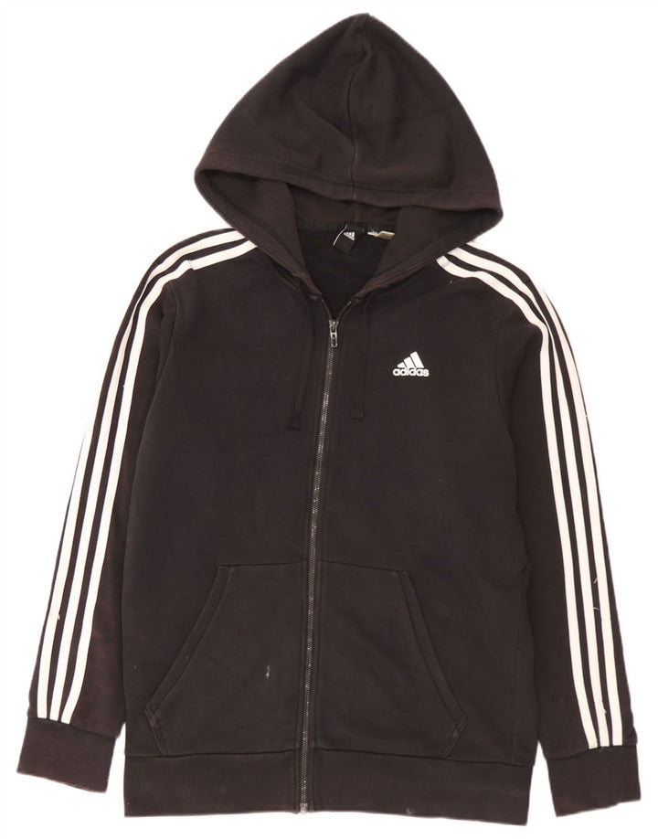 Adidas muški pulover s kapuljačom na patentni zatvarač srednje crne boje