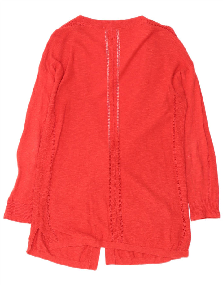 Bijeli ženski dugi prekomjerni kardigan pulover UK 10 Small Red
