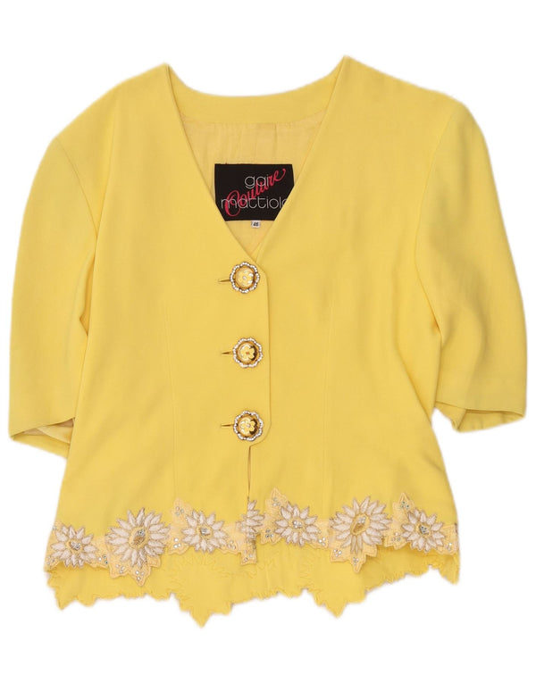 Gai Mattiolo, ženski kardigan s 1/2 rukavima IT 46 Large Yellow Designer
