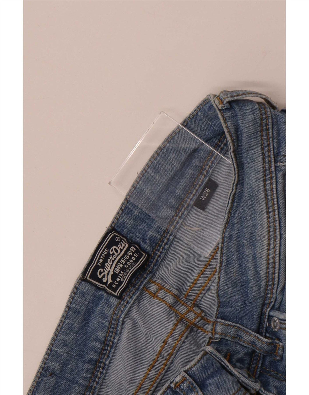 Superdry ženske kratke traper hlače s oštećenim izgledom W26 male plave
