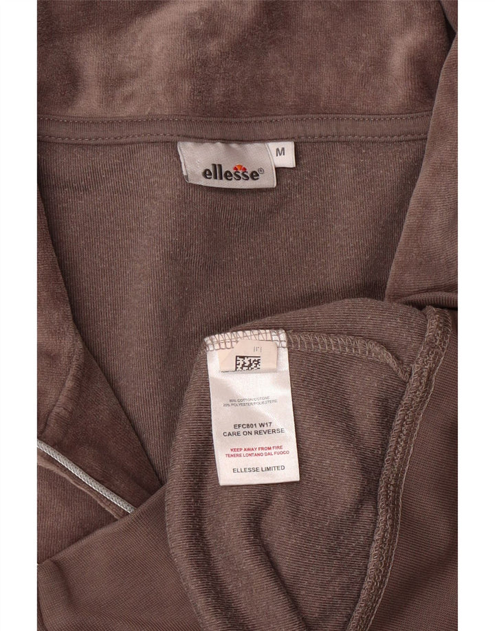ELLESSE Womens Tracksuit Top Jacket UK 14 Medium Grey Cotton