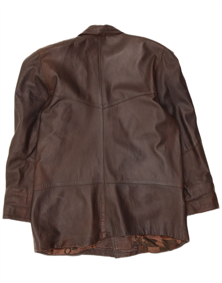 Vintage ženska kožna jakna IT 42 srednje smeđa koža