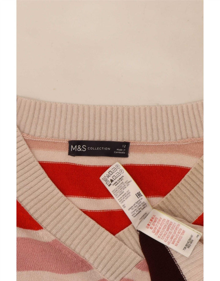 Marks & Spencer ženski džemper s V-izrezom UK 12 srednje višebojni