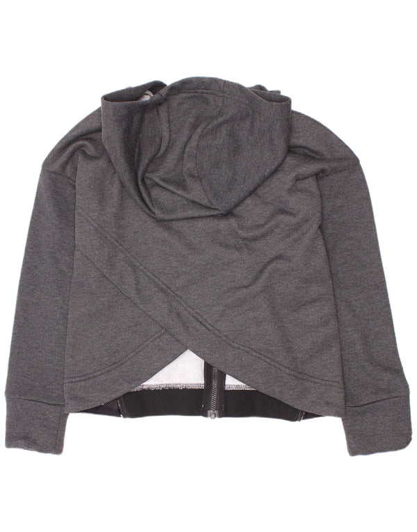 Nike Girls Dri Fit Zip Hoodie pulover 8-9 Years Small Grey Colourblock