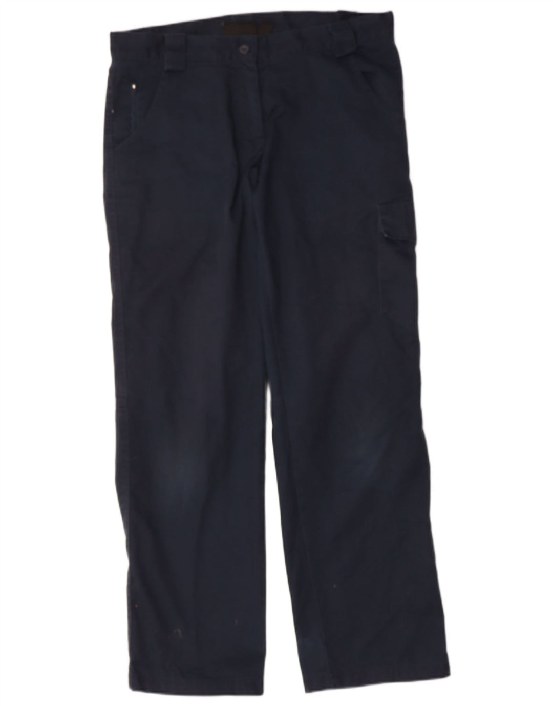 DICKIES Womens Straight Cargo Trousers W34 L31 Navy Blue Polyester