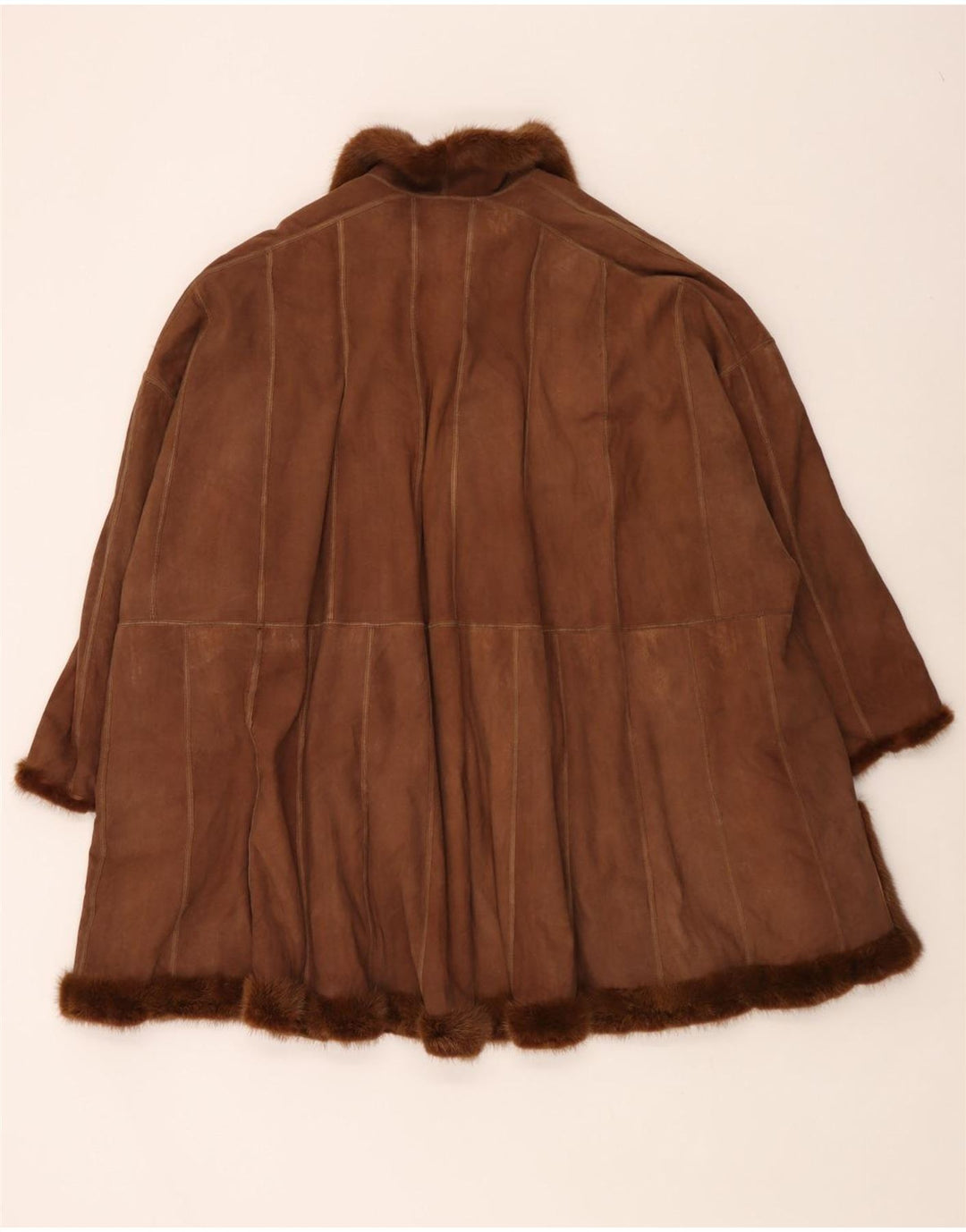 Vintage ženska prevelika krznena bunda UK 18 XL smeđa