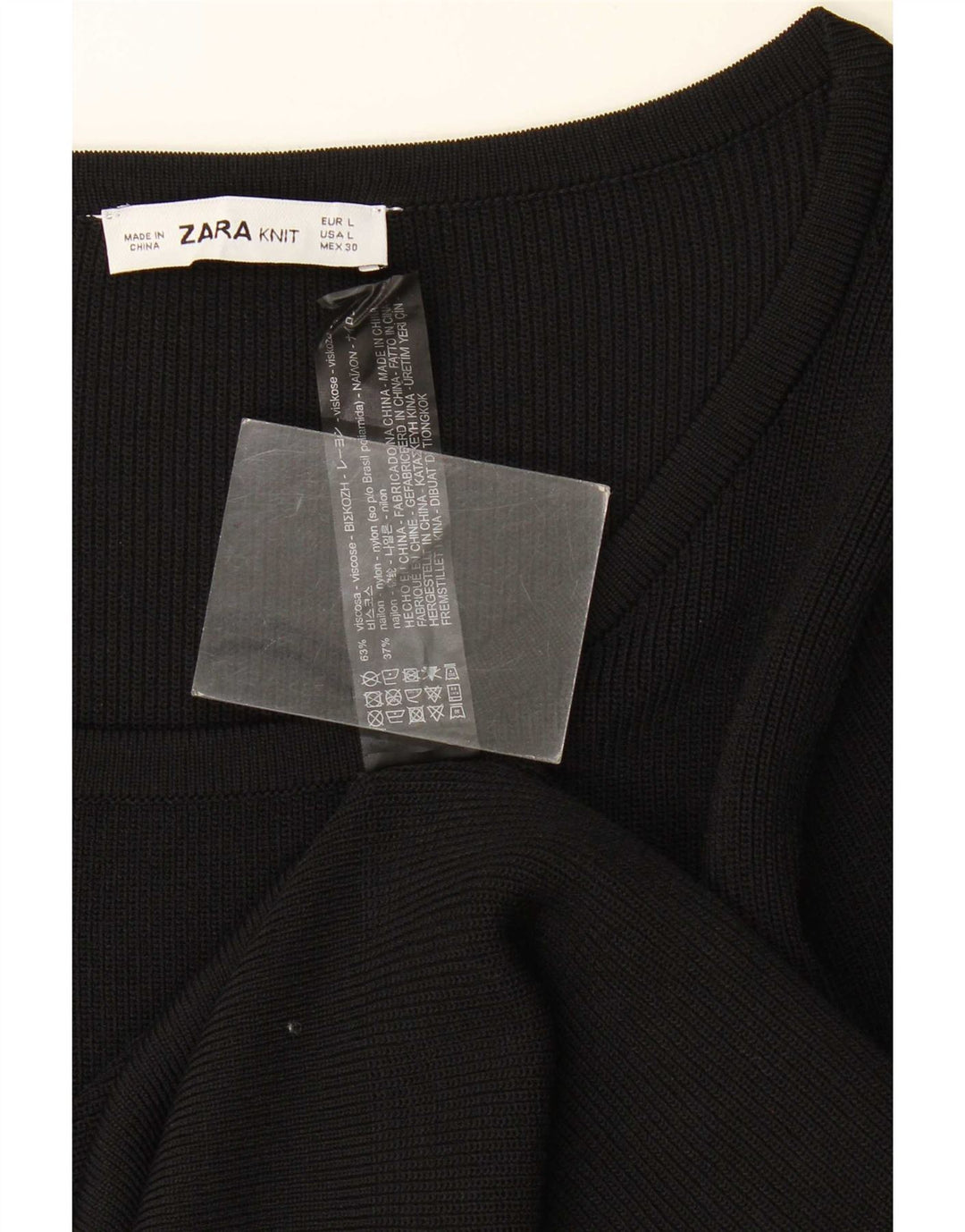 Zara ženska majica dugih rukava UK 14 velika crna viskoza