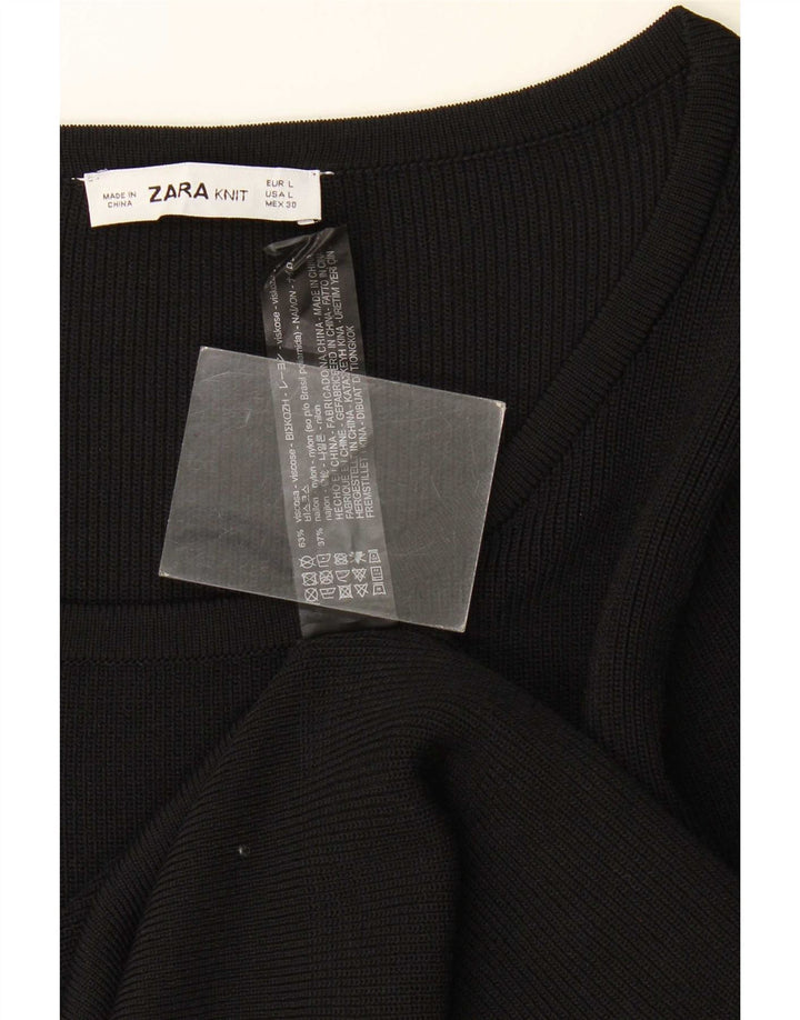 Zara ženska majica dugih rukava UK 14 velika crna viskoza