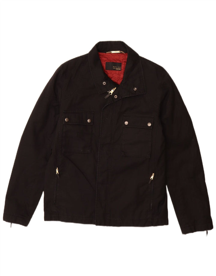 ZARA muška pomoćna jakna UK 38 Srednje crni pamuk