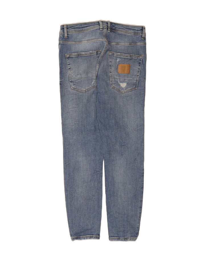 ZARA Mens Distressed Cropped Jeans EU 38 Small W30 L26 Blue Vintage Zara and Second-Hand Zara from Messina Hembry 