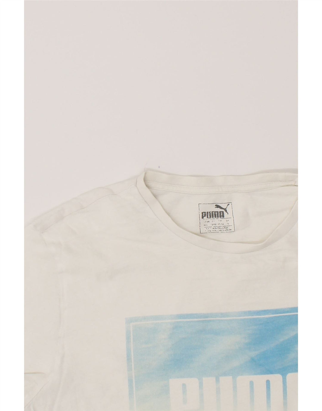 PUMA Mens Graphic T-Shirt Top Medium White Cotton Vintage Puma and Second-Hand Puma from Messina Hembry 