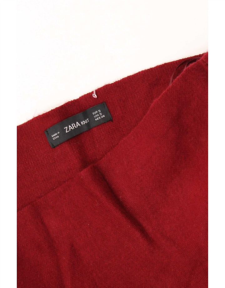 Zara ženska pletena lepršava suknja mala W26 bordo