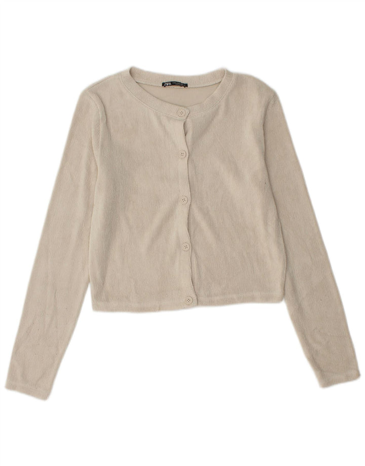 Zara ženski kratki kardigan pulover UK 12 Srednje bež