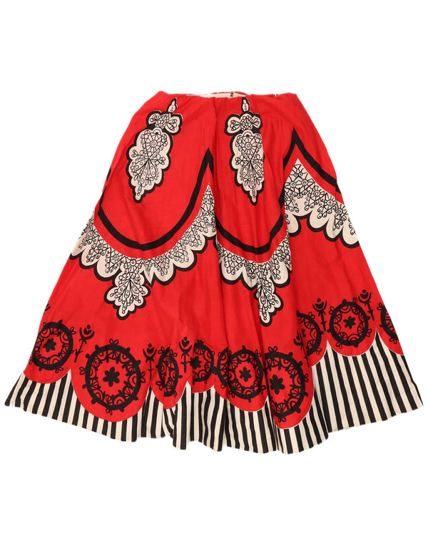 Vintage Womens A-Line Skirt  W26 Small  Red Geometric