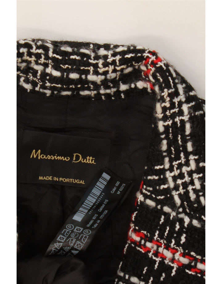 MASSIMO DUTTI Womens 2 Button Blazer Jacket EU 44 XL Black Check Acrylic Vintage Massimo Dutti and Second-Hand Massimo Dutti from Messina Hembry 