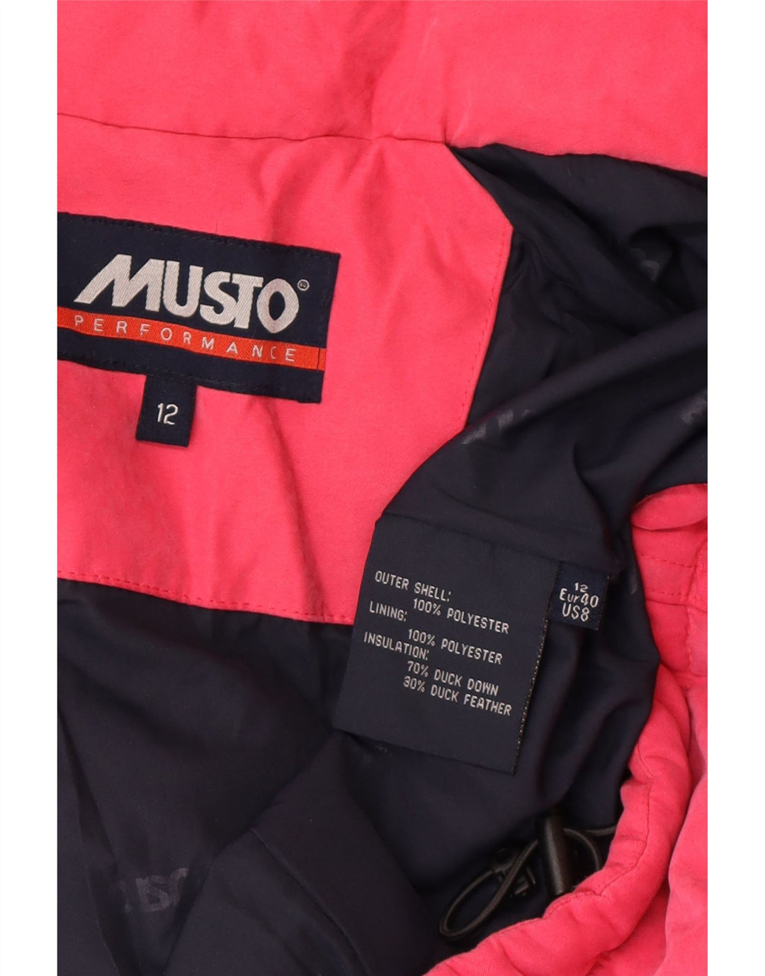 Musto ženska podstavljena jakna s kapuljačom UK 12 Srednje ružičasti poliester