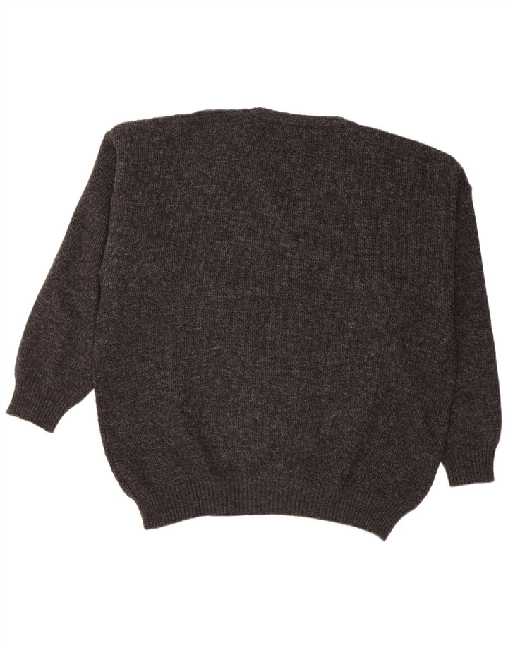 VINTAGE muški džemper s V-izrezom IT 56 XL sivi akril