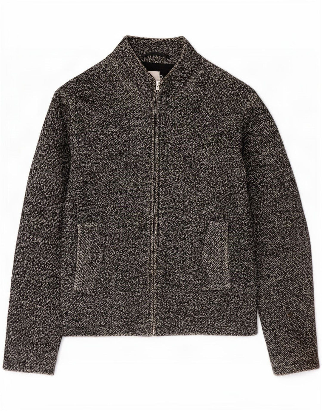 Reiss Mens Bomber Jacket UK 38 Medium Grey Flected Cotton