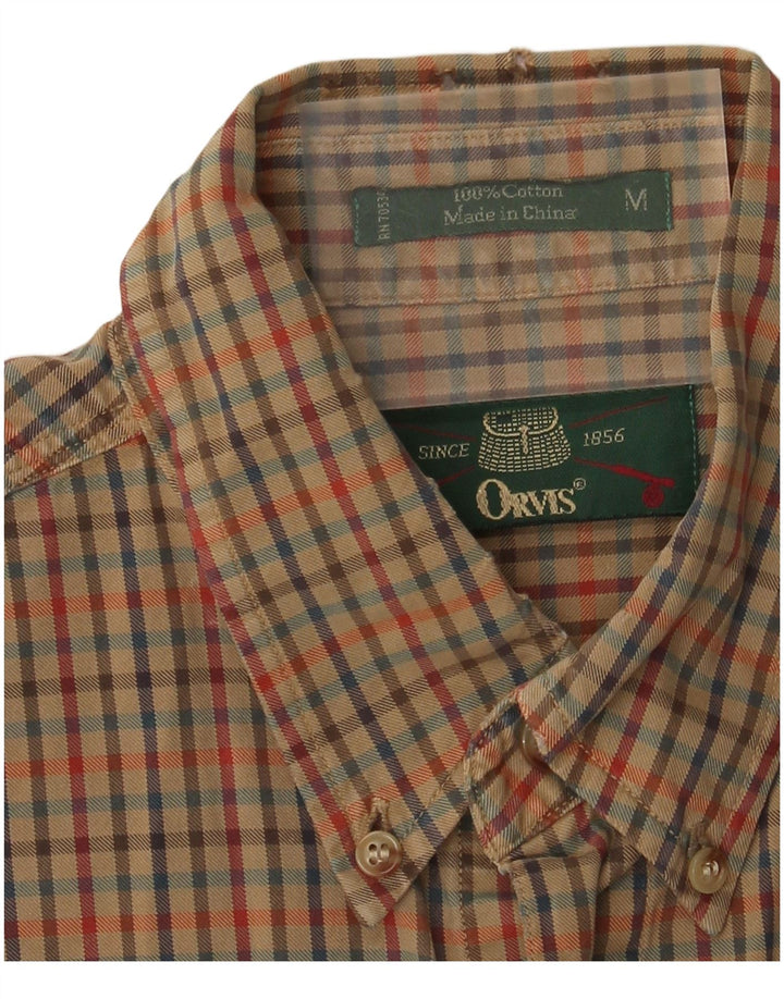 Orvis muška košulja srednje veličine kaki gingham pamuk