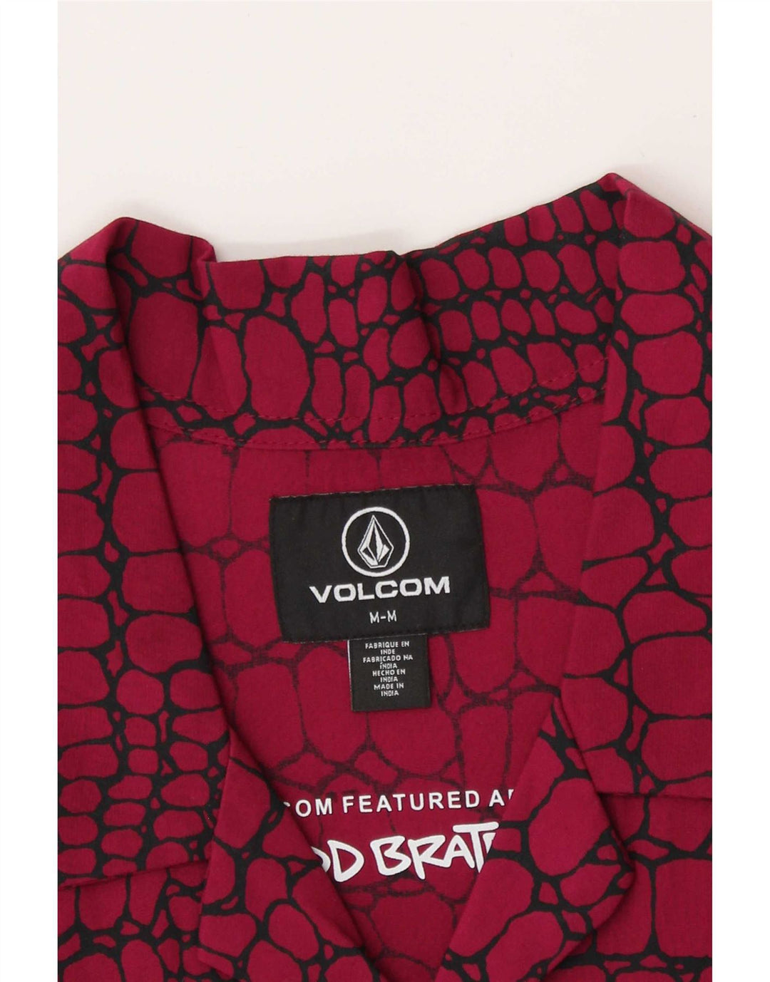 Volcom muška košulja kratkih rukava srednje crvene boje sa životinjskim printom